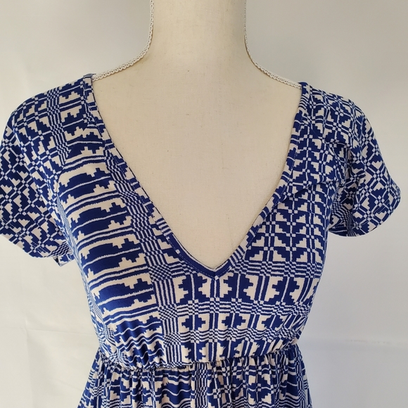 Urban outfitters geo pattern blue and white mini dress, Small - Picture 2 of 8